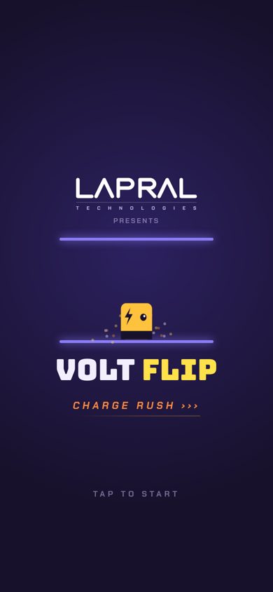 Volt Flip opening screen with the Lapral logo